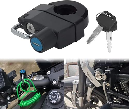 HDBUBALUS Cerradura de casco de motocicleta universal para manillar de 7/8 pulgadas 0.866 in compatible con Harley Sportster XL 883 1200 48 Cafe