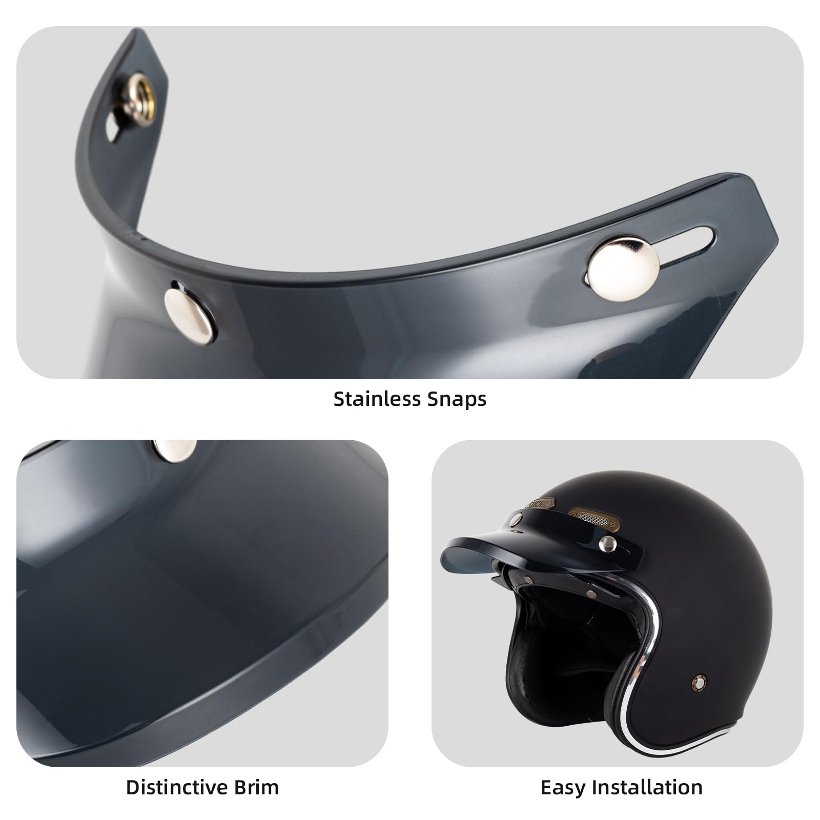 Bilt Roadster Helmet Face Shield Universal Snap Visor Face