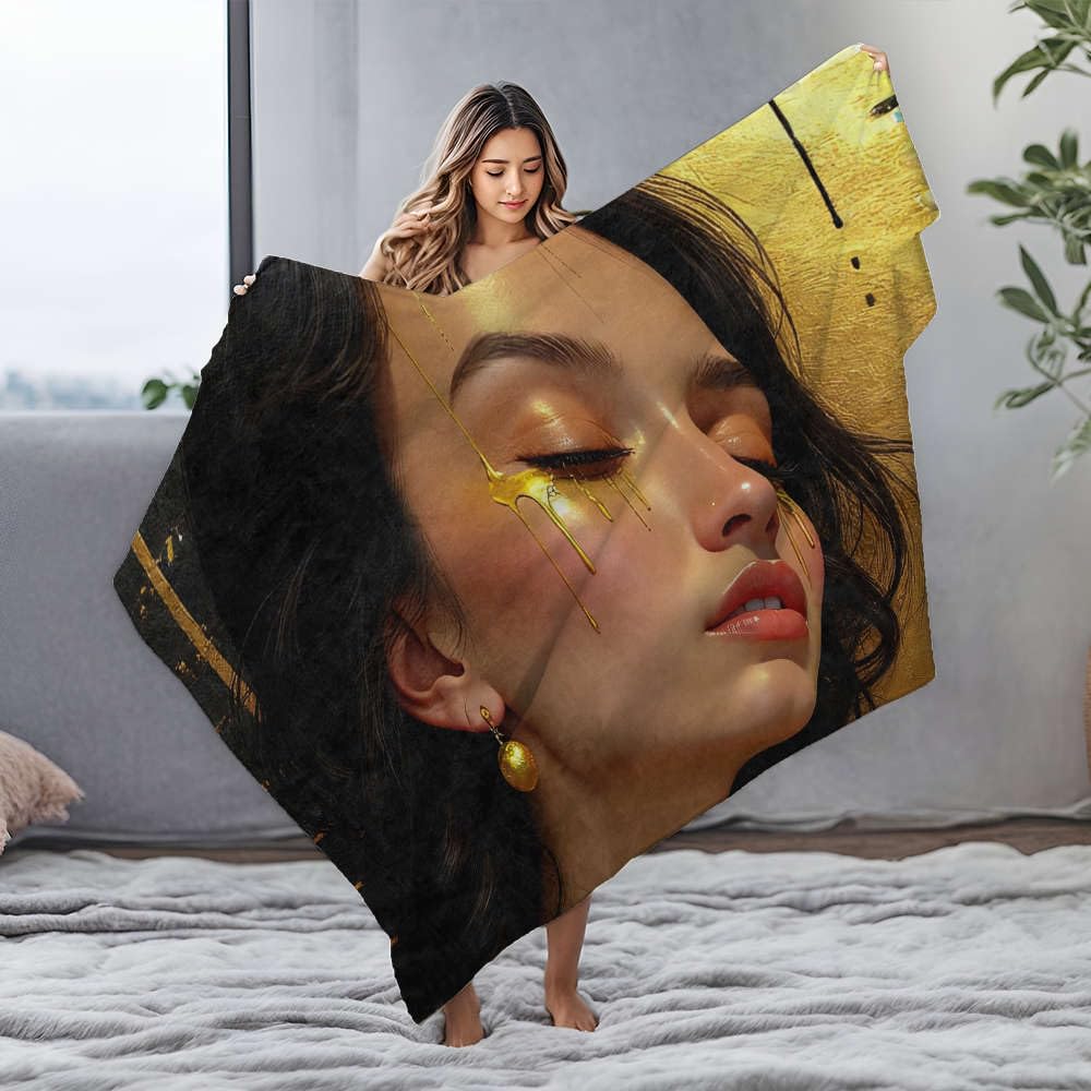 Popielniczka złote łzy, elegancja w ruchu. koc flanelowy ręcznik cieplejszy koc ocieplający (150 x 200 cm)