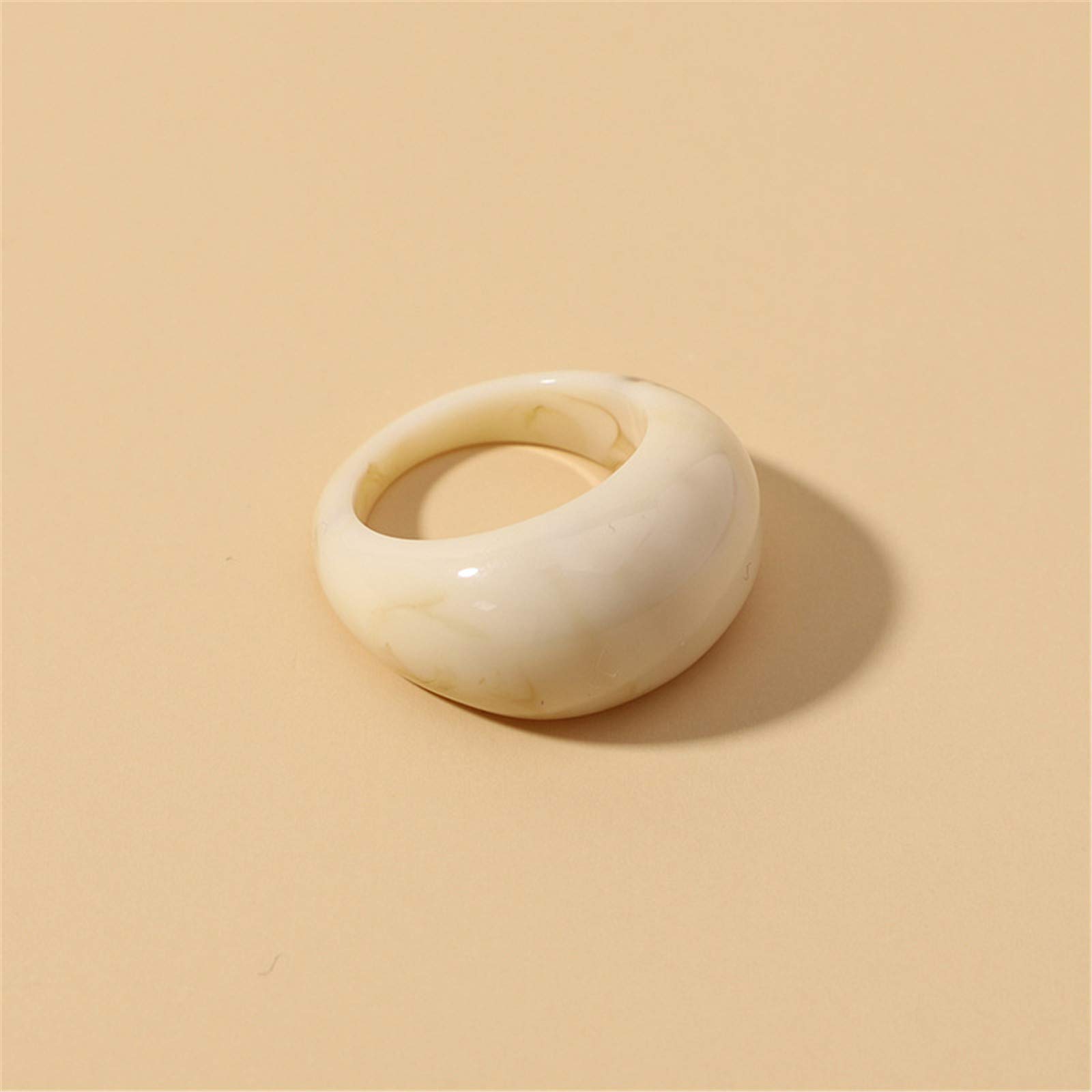 Set Resin Colorful Wide Thick Dome Knuckle Finger Stackable Joint Ring Retro Acrylic Transparent Vintage Jewelry Party Elegant Handmade Gift Diameter 18mm Stylish Bold