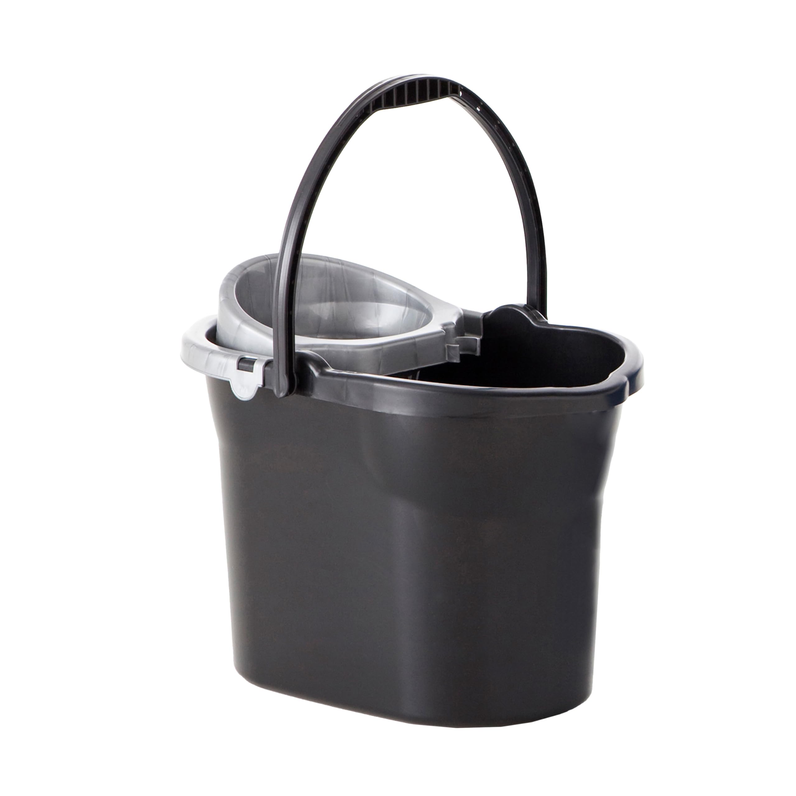 Maya Cubo de Fregona con Escurridor 10L 36x27,5x24 cm Negro