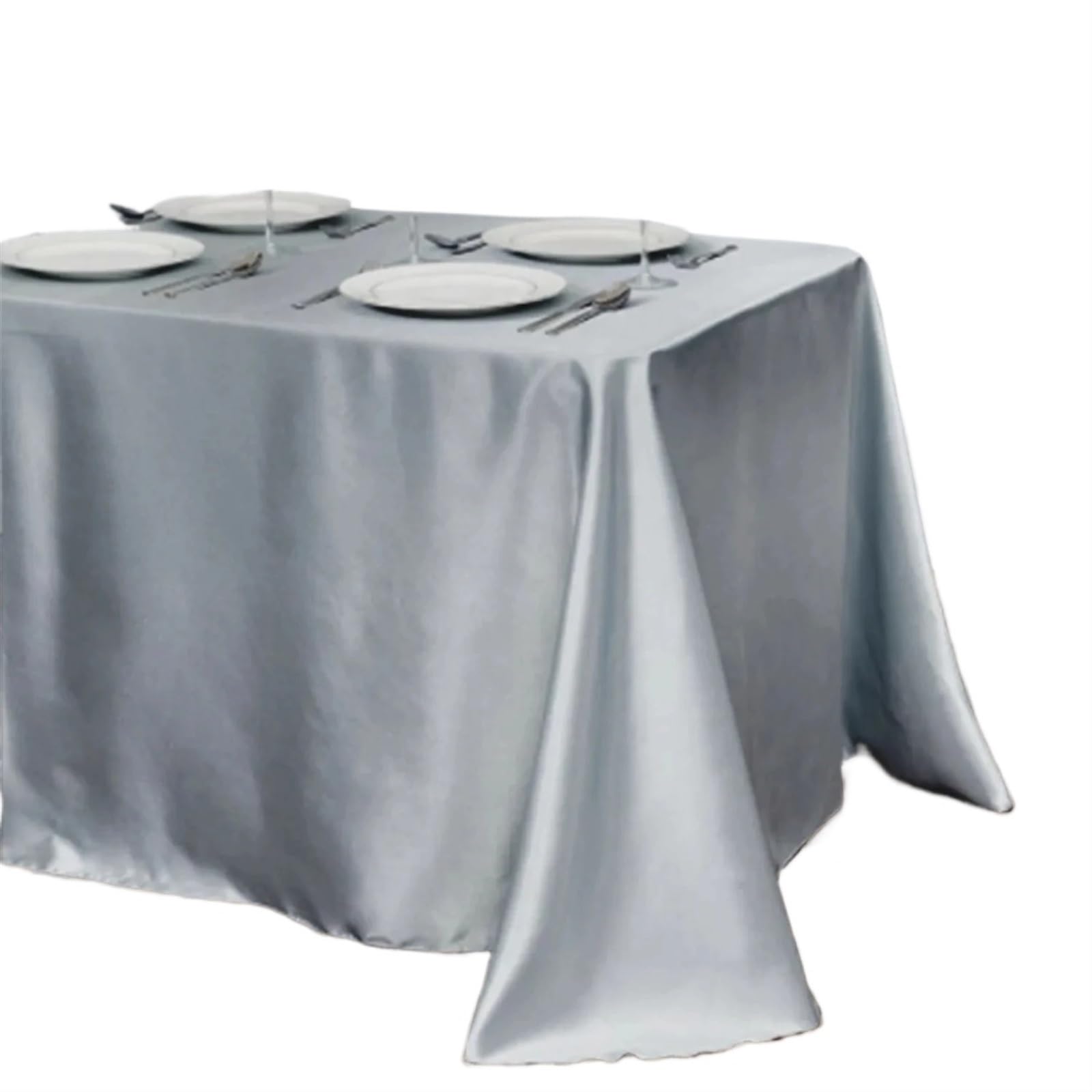 Nappe de table pour anniversaire et fêtes de famille en satin gris