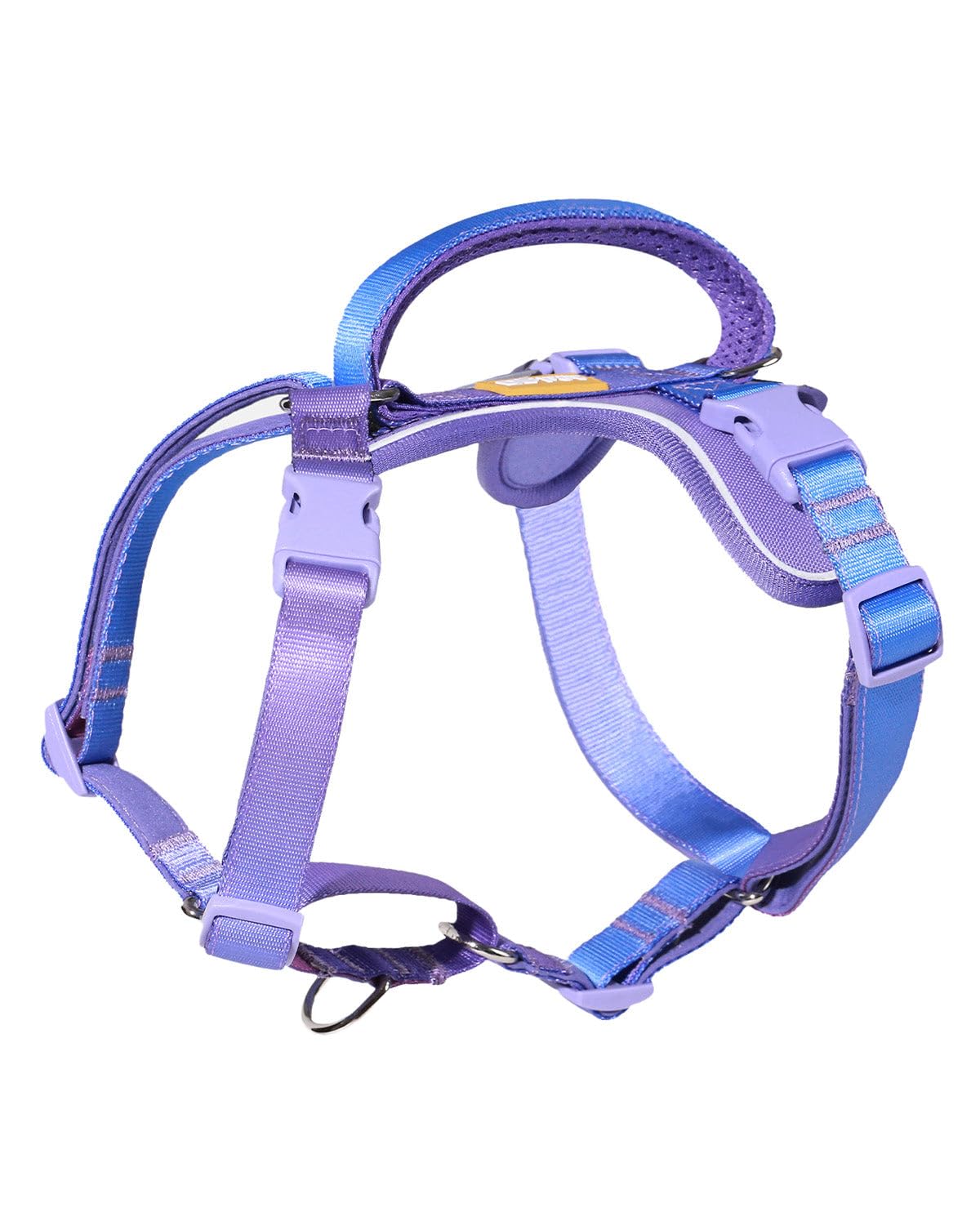 DF Freedom No Pull Martingale Dog Harness, Gentle Control for No Choking, Front Clip Harness with Reflective, 5 Point Adjustable and Safety Support Handle, Rainbow, 1