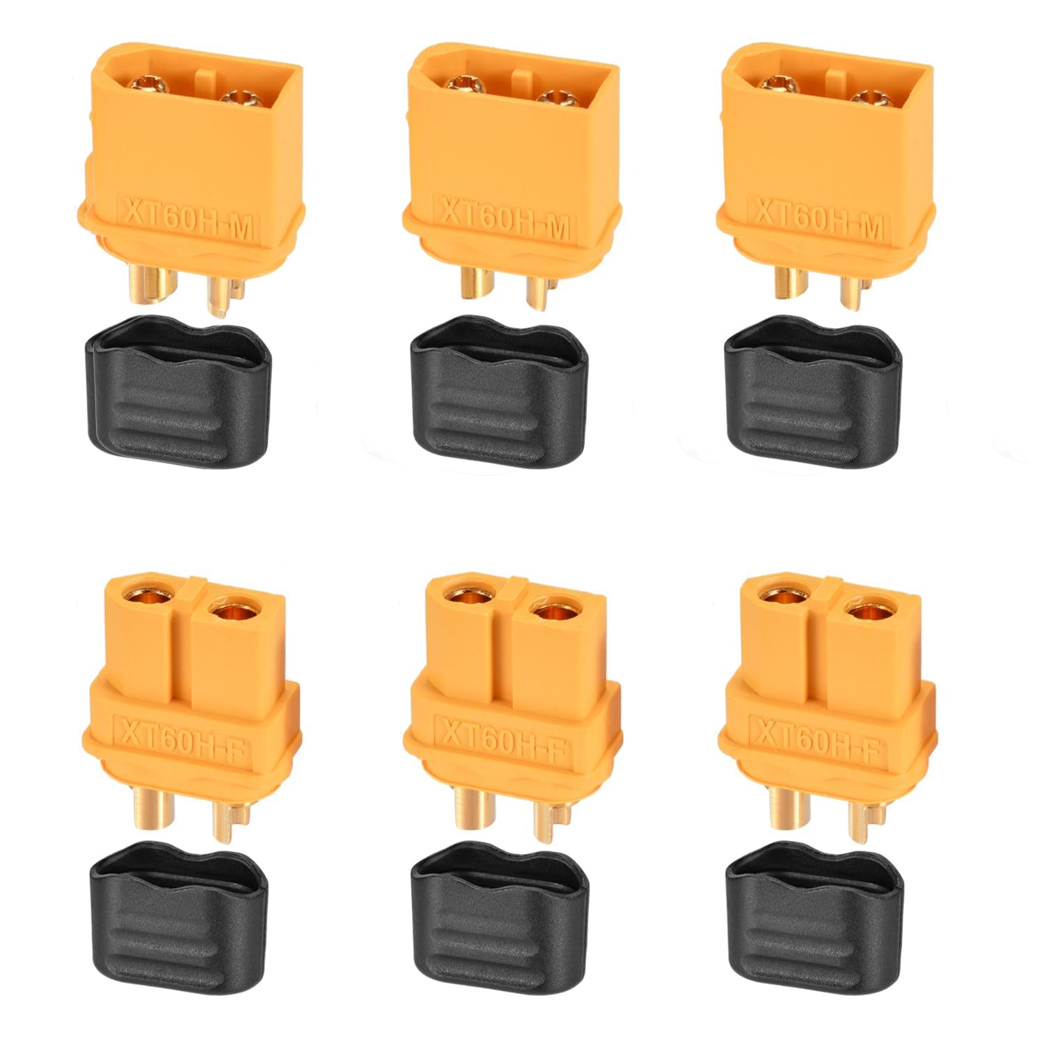 ELFCULB 3 Pairs XT60 Connector,XT60H Plug Male Female with Sheath Housing for RC Battery Amass Connector Device Replace