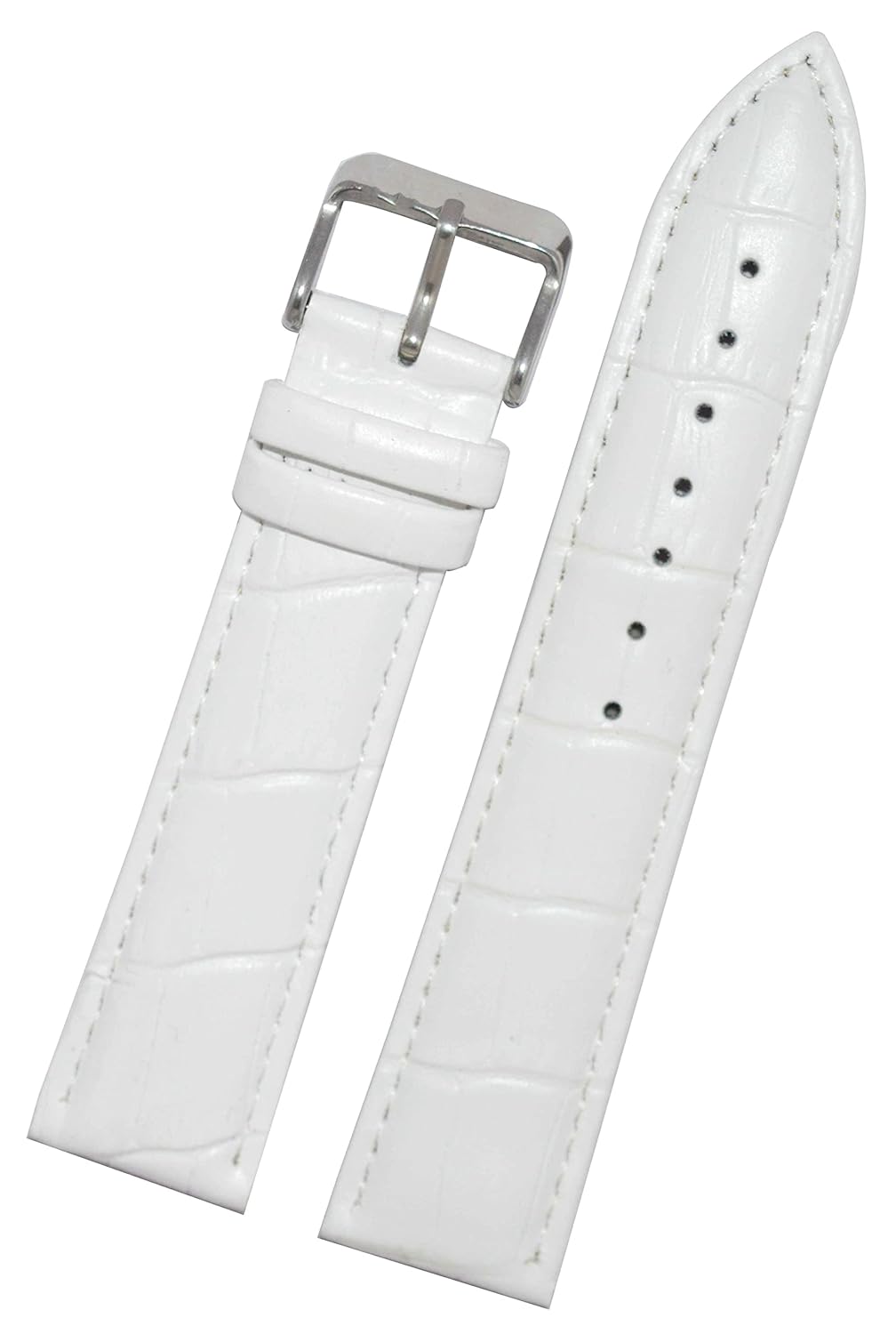 New year Sale SURU® 22mm Padded Ogive Tip Leather Watch Strap/Band for Men Women (Colour – White/Size -22mm) T236 New year Sale SURU® 22mm Padded Ogive Tip Leather Watch Strap/Band for Men Women (Colour – White/Size -22mm) T236