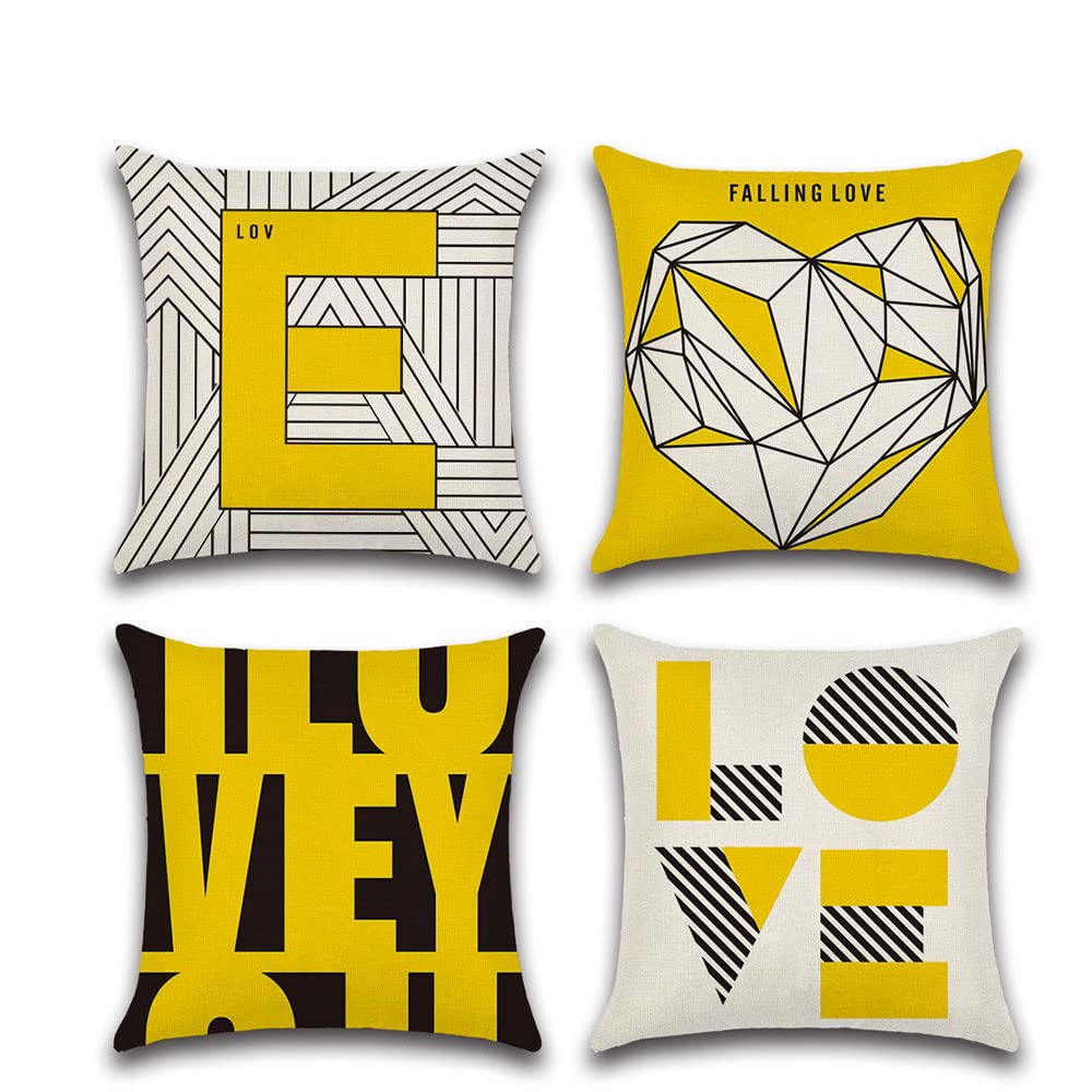Housses de coussin géométriques carrées 45x45 lin taie oreiller déco canapé salon lit