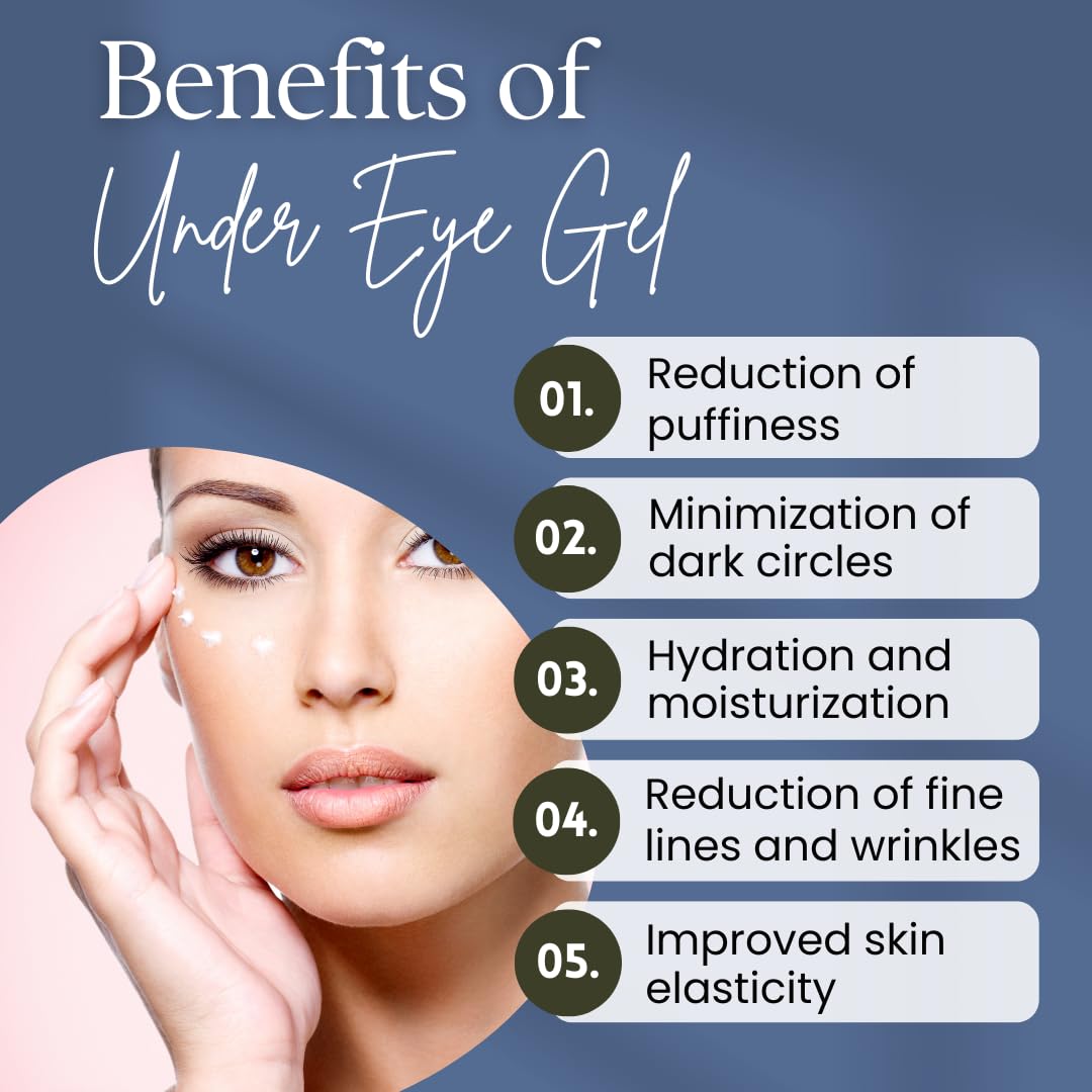 Indus Organics Under Eye Cream Gel for Dark Circles, Puffy Eyes, Wrinkles & Removal of Fine Lines for Women & Men, 30 gm