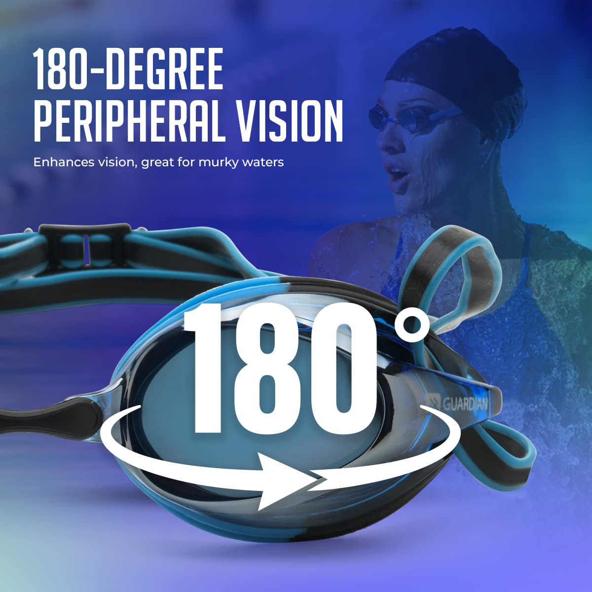 Schwimmbrille für Erwachsene, für Schoßbecken, Anti-Beschlag-Schwimmbrille für Erwachsene, Männer und Frauen, transparent, kein Auslaufen, Wasserbrille (Blau/Schwarz)