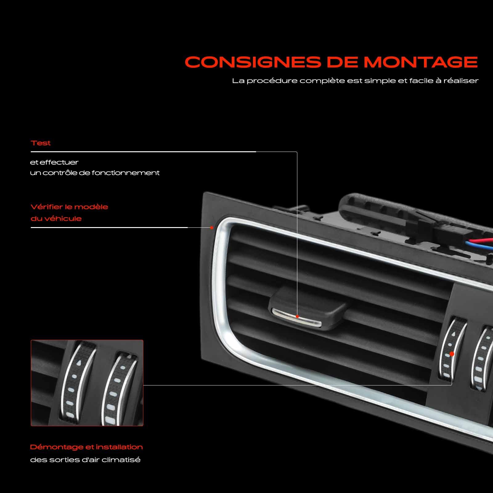 Frankberg buse d'aération de la grille 8T1820951C | Compatible avec: A6 4G2 4GC, A4 Allroad 8KH, A5 Sportback 8TA, Q5 8RB, A5 Cabriolet 8F7, A4 Avant 8K5, A4 8W2 8WC