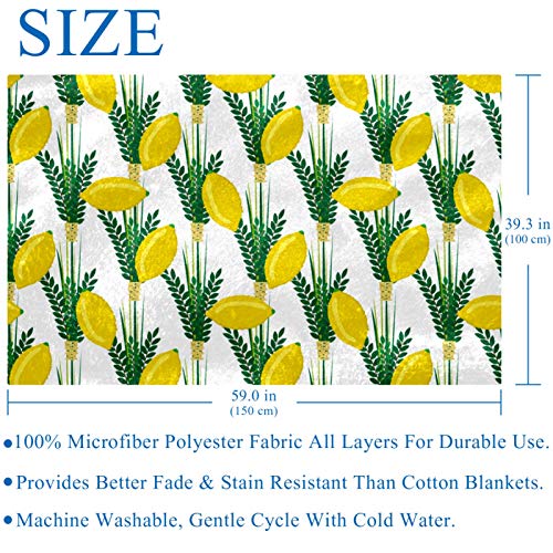 Couverture citron 150x100 cm en maille douce pour lit et canapé