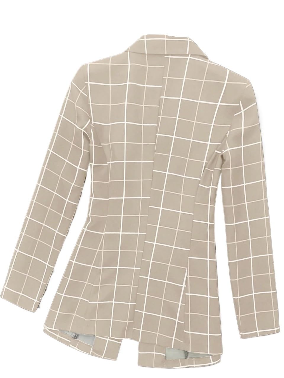 Womens blazers suit jackets Front Button Plaid Casual Blazer Jacket With Lapel Collar