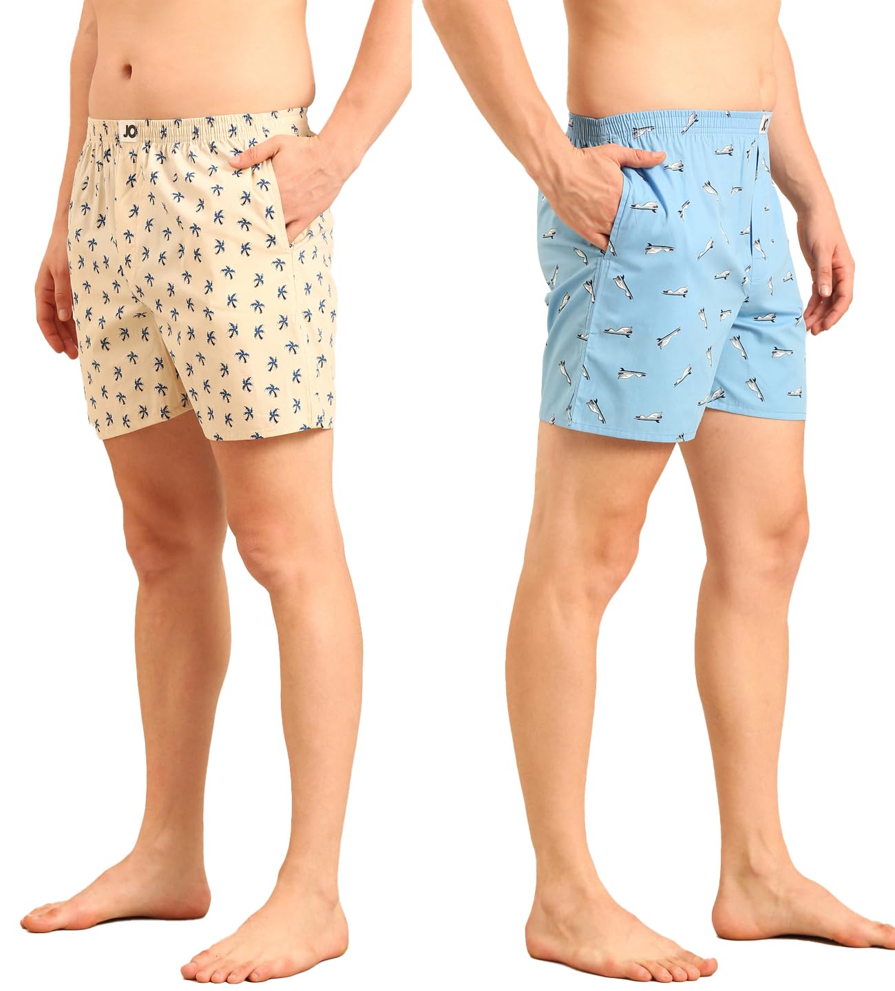 joven Men Printed Pure Cotton Boxer Shorts Pack of 2 | Regular Fit | Soft Elastic Waist Band | Breathable Fabric | Side Pocket Boxers-picture-27