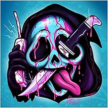 DCIDBEI 30 x 30 cm DIY 5D Diamond Painting Skull, Small Death Diamond Embroidery Kit for Adults, Diamond Skeleton Painting, Children's Room Decoration, Craft Art