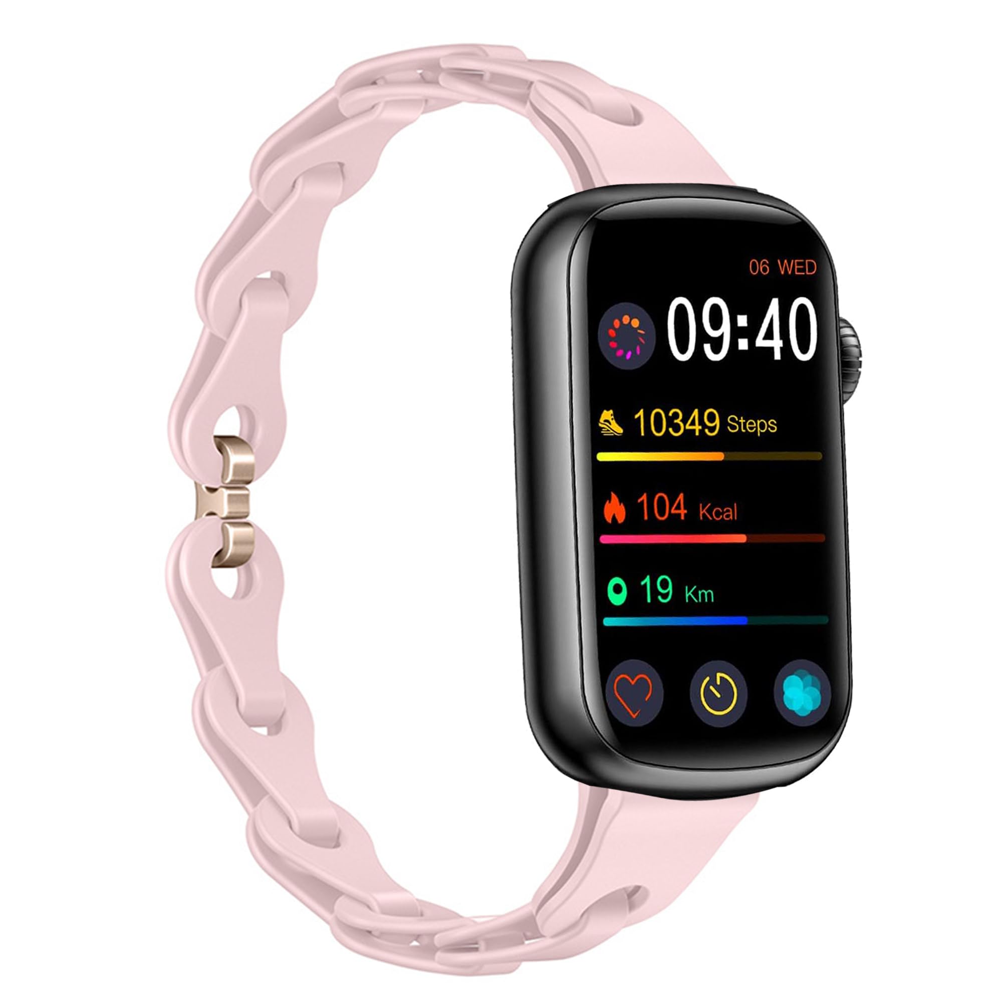 Compatible for FITVII Smart Watch Bands, 16mm,18mm, 20mm, 22mm Elastic Silicone Hollowed Out Replacement Straps Compatible for FITVII Nexa, HM08, HM58