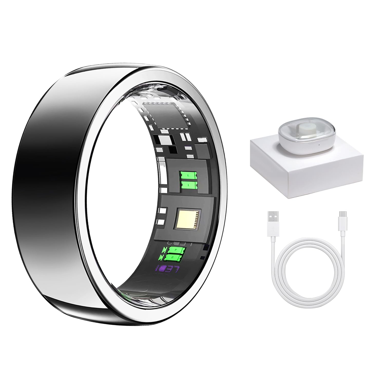 Tulbeys Smart Ring - Sleep Tracking Wearable - Heart Rate - Oxygen Monitoring - Fitness Tracker - Hand