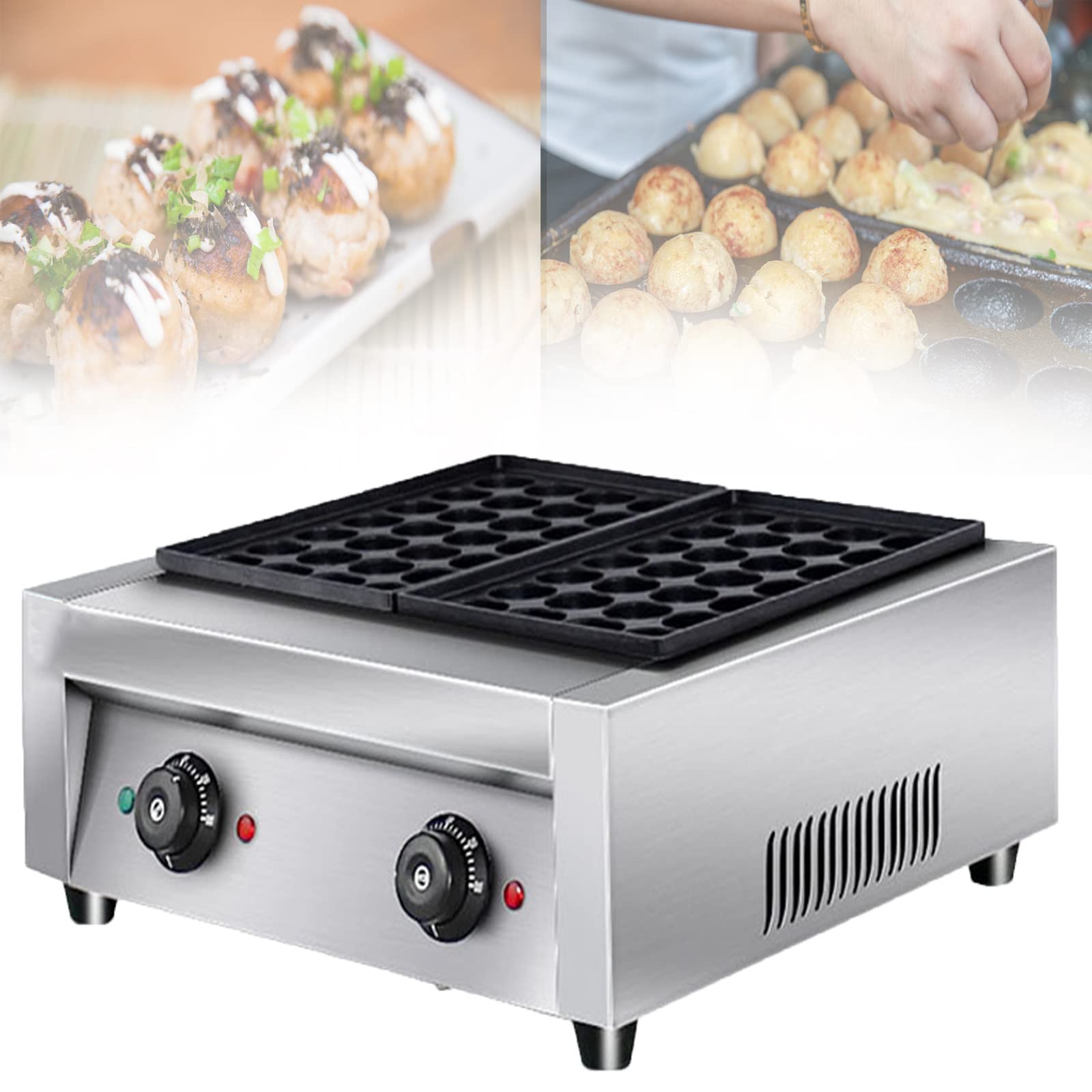 Takoyaki Maker, padella elettrica antiaderente a 56 fori, griglia multifunzione a sfera di polpo per ristoranti e venditori ambulanti, attrezzatura per cucinare velocemente