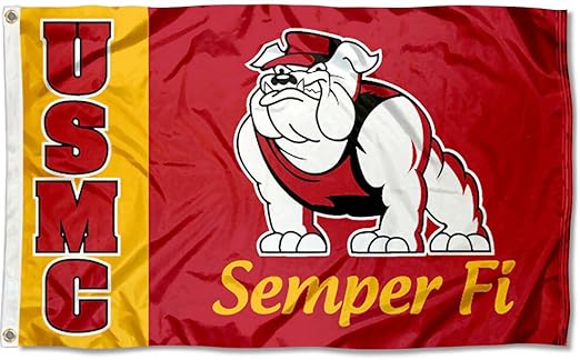 US Marines Bulldog USMC University Large College Flag