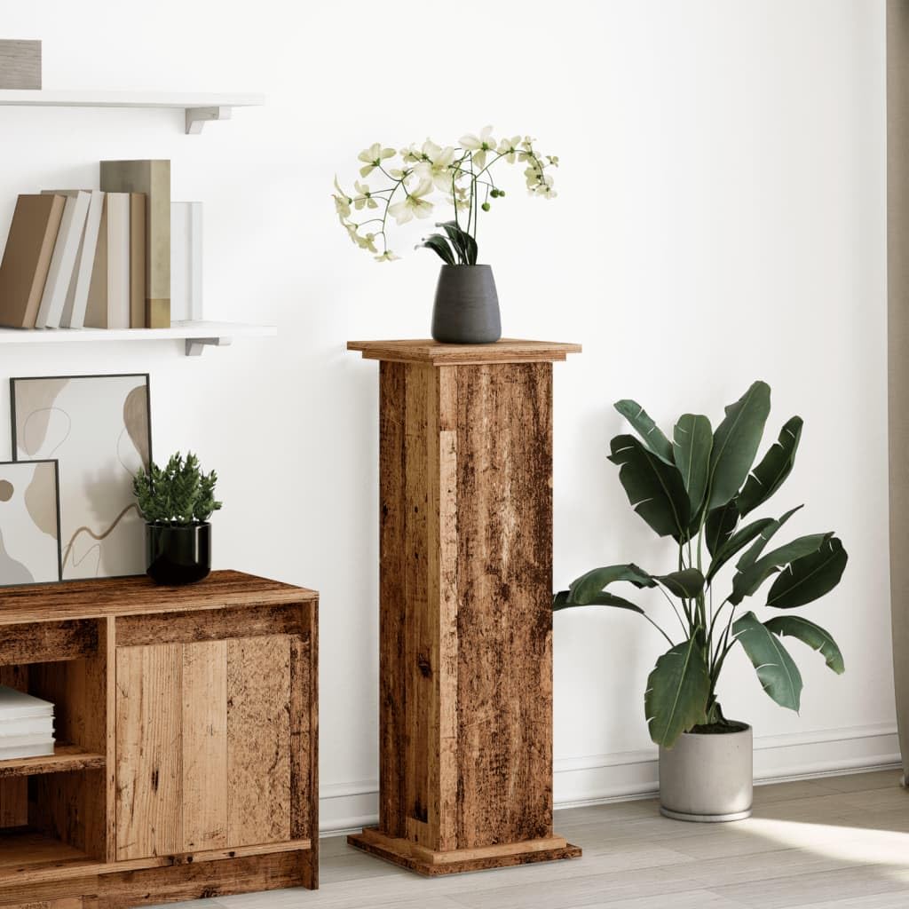 vidaXL Piédestal avec rangement vieux bois bois d'ingénierie