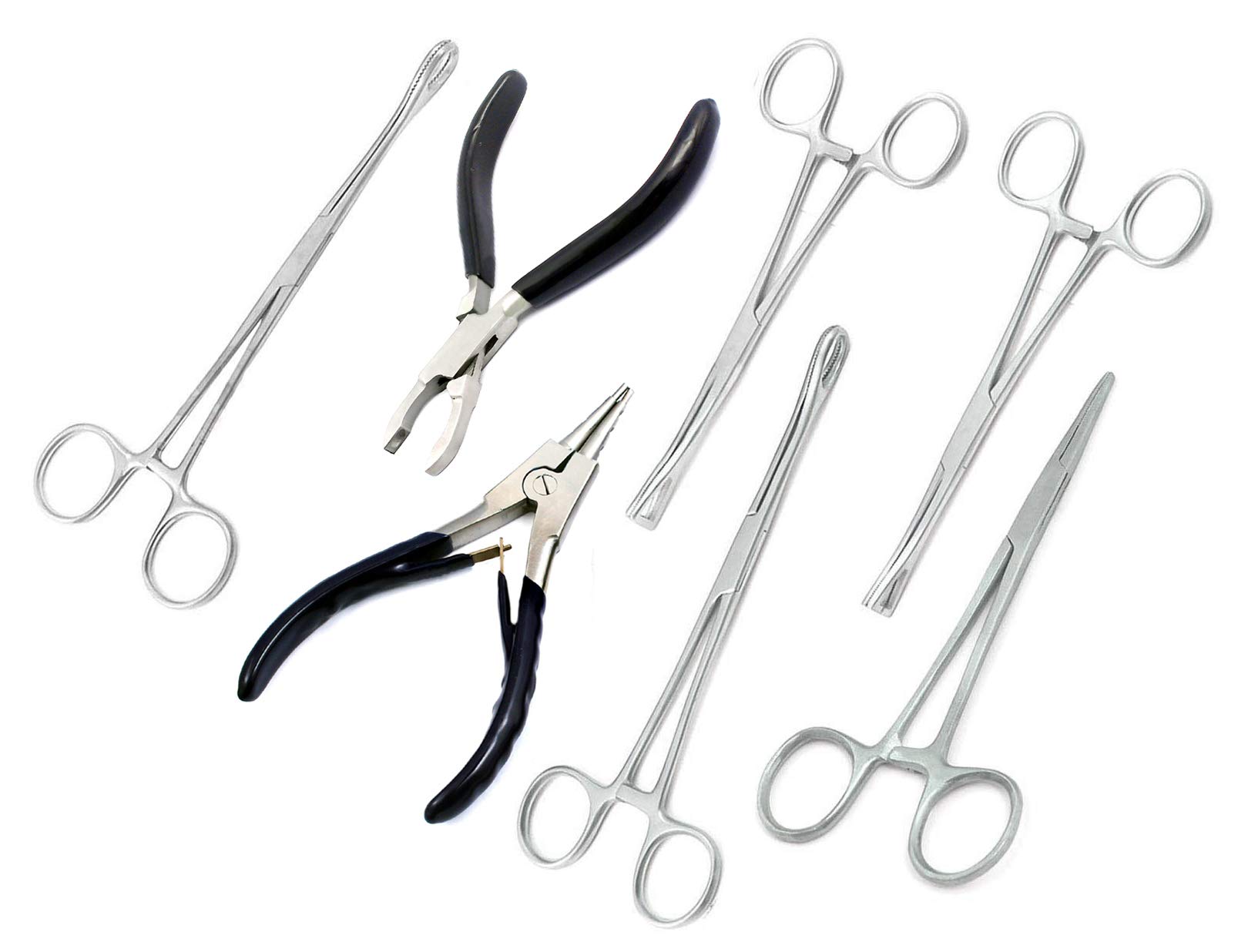 DDP BODY PIERCING JOYERÍA 9 HERRAIENTAS INSTRUENTOS KIT CON BANDEJA Y - Foto 11