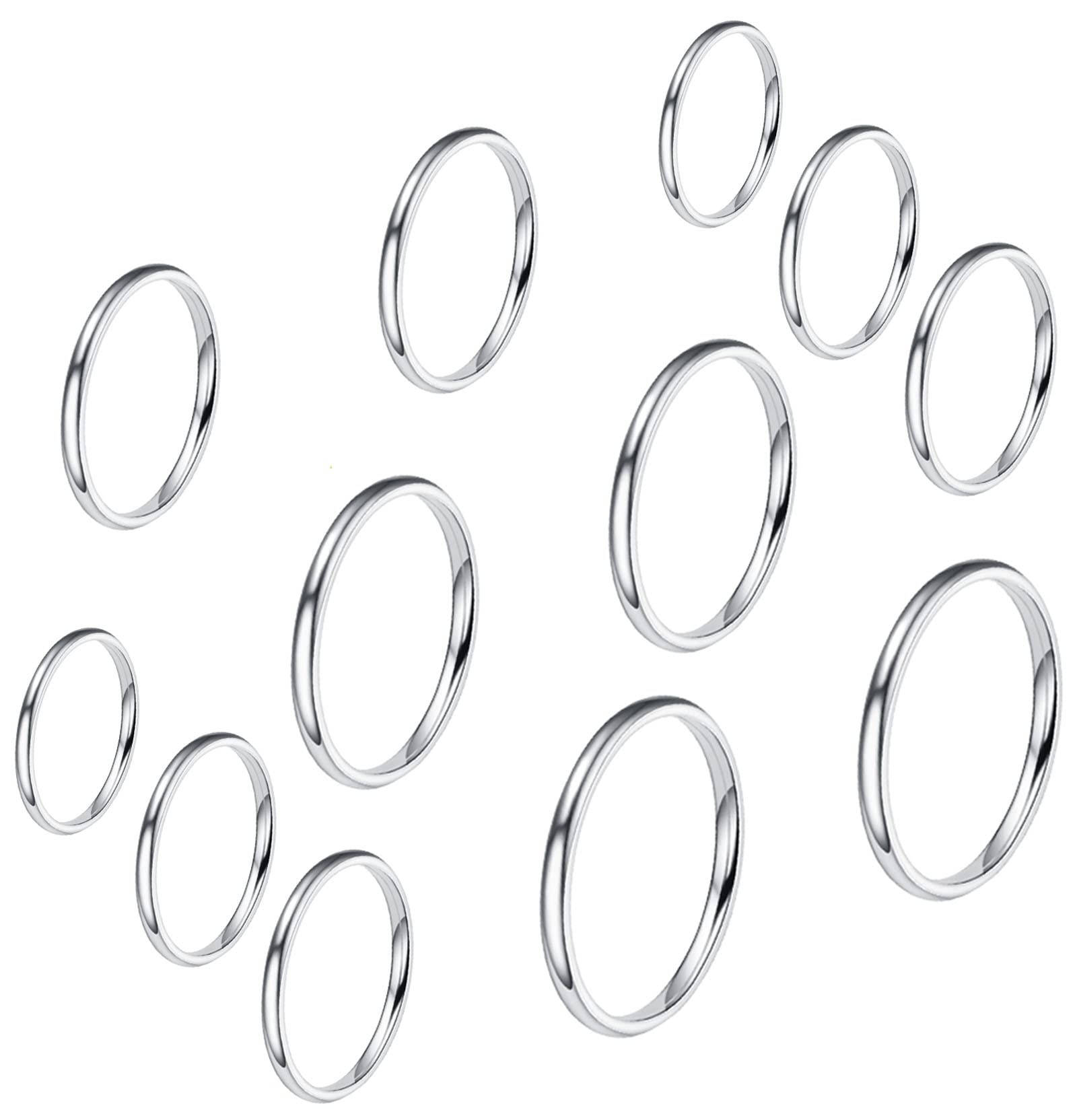 Anelli Aperti ADRAMATA Set Da 12 Anelli Regolabili In Acciaio Inossidabile Vintage Retrò, Falange Impilabile Aperto Per Donna E Ragazza - Argento/Oro Anello Senza Marca UK Seller