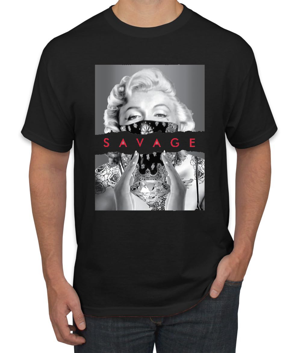 Wild BobbyMarilyn Famous Savage Rockstar Famous People Men's T-Shirt