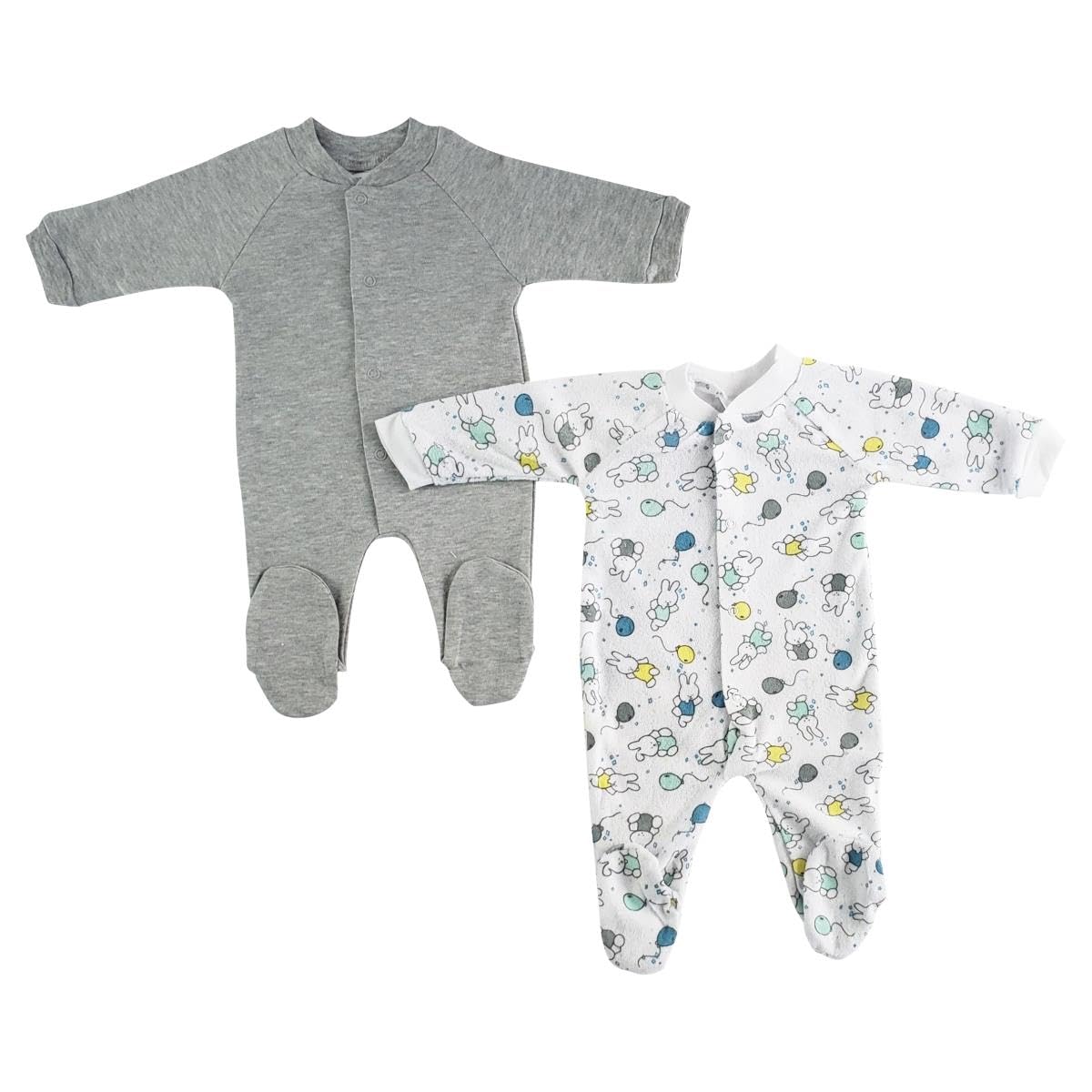 Bambini LS-0645L Sleep & Play White & Grey - Large - 2 per Pack