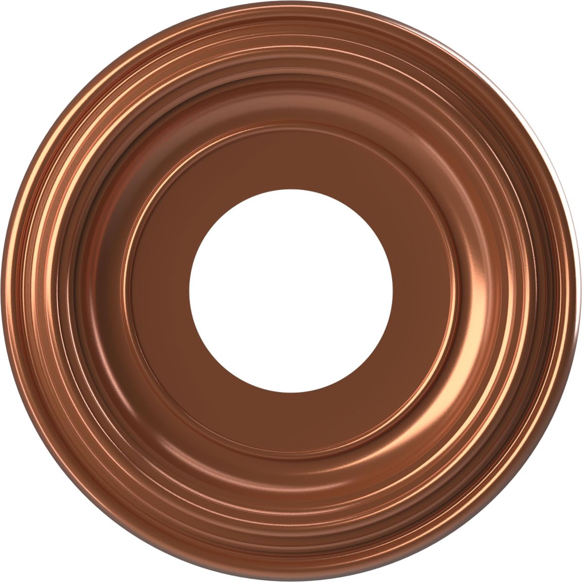 10"OD x 3 1/2"ID x 1 1/8"P Traditional Thermoformed PVC Ceiling Medallion (Fits Canopies up to 5 1/2"), Bright Coat Copper