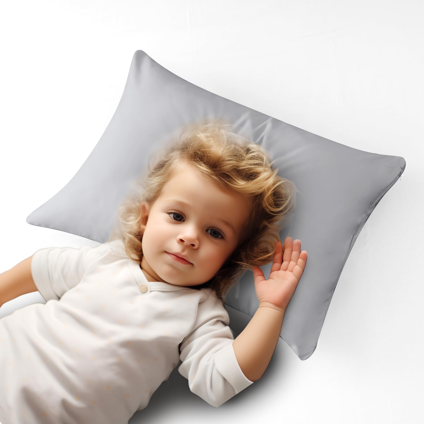 Toddler Pillow Protector Set of 4 100 Egyptian Cotton Pillow Cases with Zipper 400 Thread Count Sateen Weave