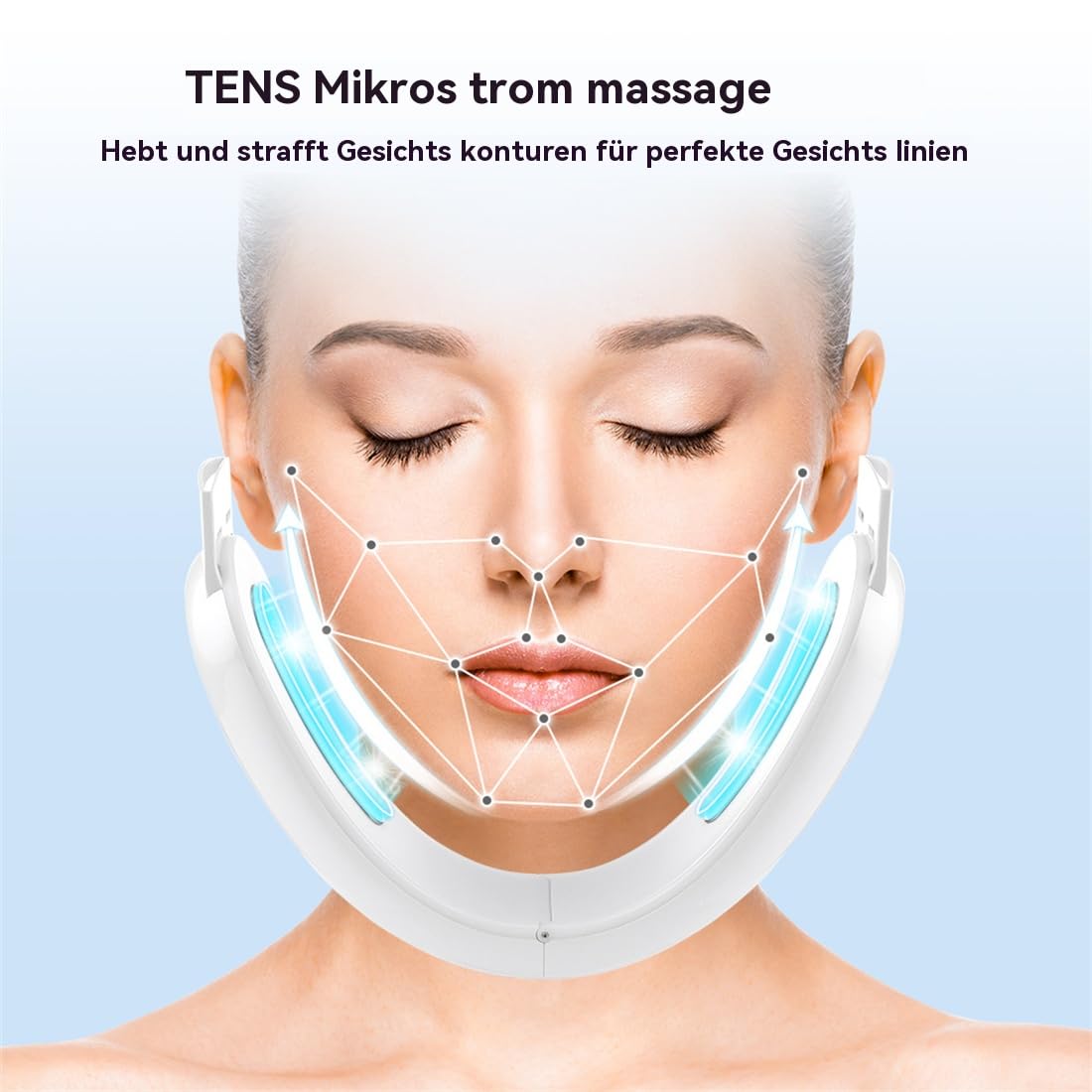 4-in-1 EMS & LED Gesichtslifting massager – Non-invasive Anti-Aging mit Mikrostrom, Rot-/Blaulicht & Infrarotwärme – Hautstraffung & Faltenreduktion zu Hause & auf Reisen für reife Haut & Doppelkinn