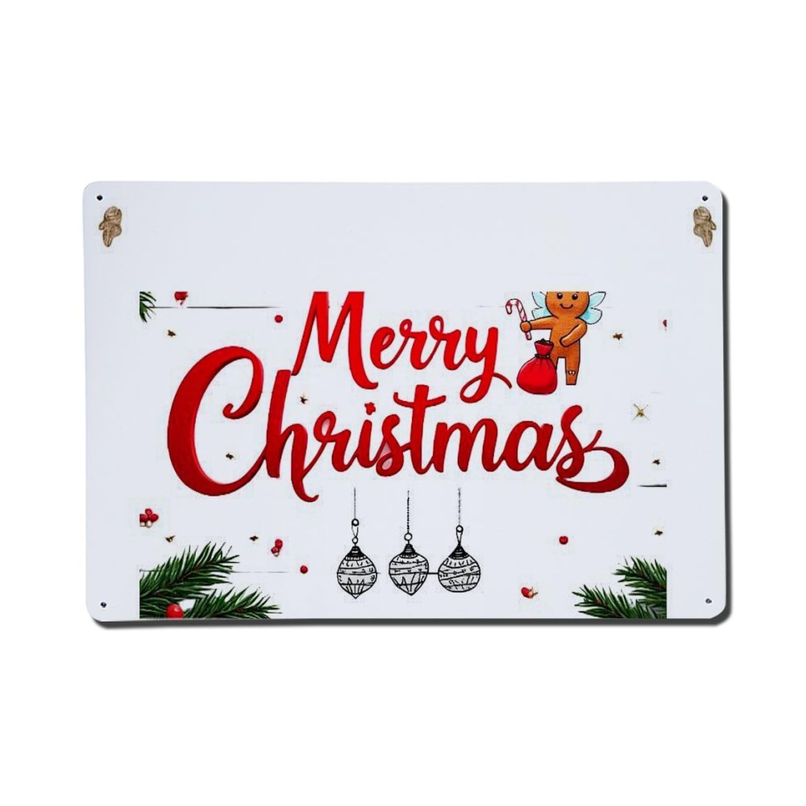 Nestemfo Vintage Merry Christmas Angel Ornaments Tin Sign Metal Sign, Living Room,Bar, Home, Bedroom Wall Decor,Retro Metal Poster 8X12 Inches