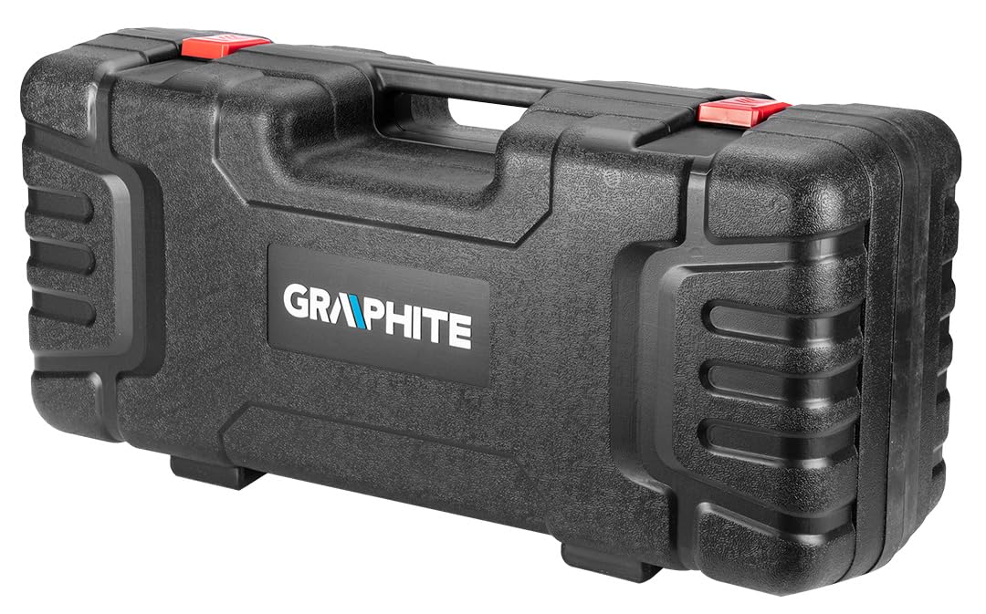 GRAPHITE Szlifierka gipsowa 710 W, 215 mm, okrągła i trójkątna podstawa, palnik, walizka, szlifierka teleskopowa, obracanie głowicy od 800 do 1700 obr./min, kabel 5 m, elastyczny wąż ssący