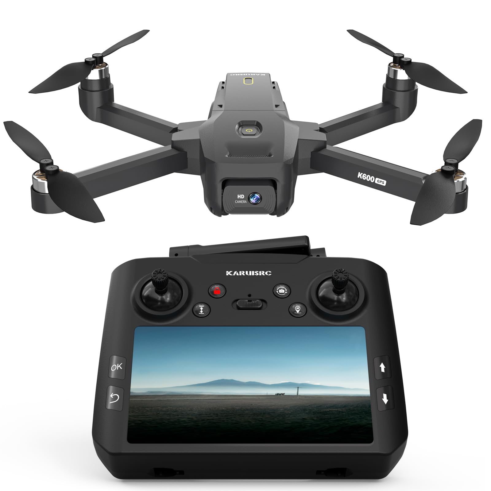 Drone GPS con Telecamera per Adulti e Principianti,Schermo HD da 4.5" Telecomando,Drone Professionale con Ritorno Automatico,Gesture Gravity Contro Mantenimento Dell'altitudine,Scheda SD da 32GB