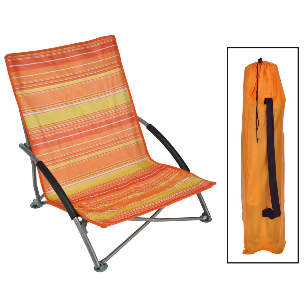Lido Folding Chair Tube Orange/Yellow Striped