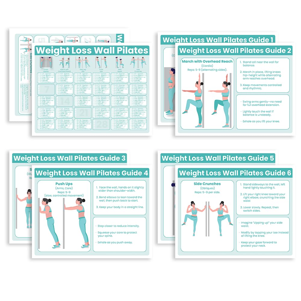 30-Day Wall Pilates Workouts for Beginners Senior Fitness Program, Wall Pilates Workouts for Beginners, Weight Loss Exercise, No Floor Exercises-image-6