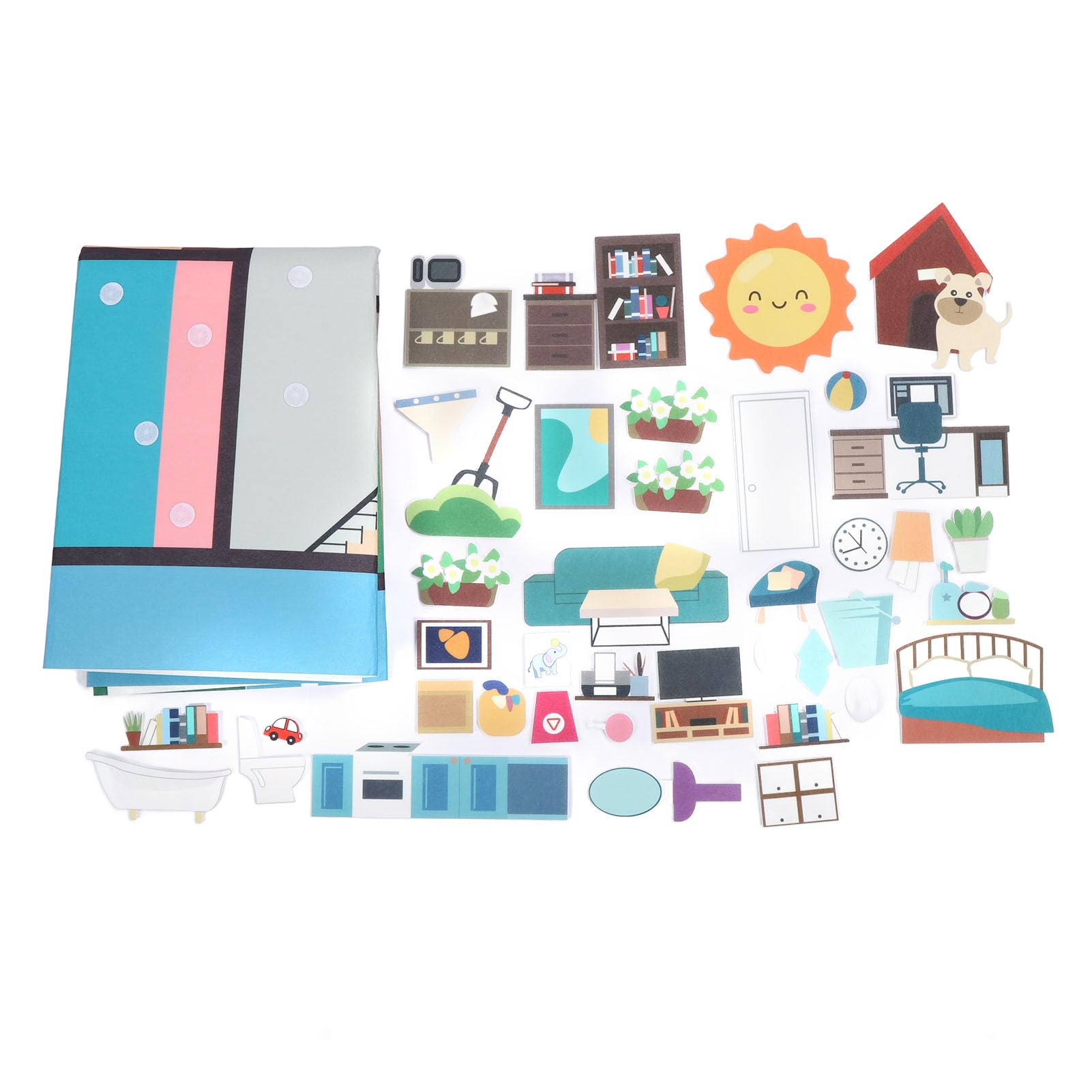 Ymiko Felt Story Board for Toddlers Felt Storyboard Pieces, Interactive Learning with Portable Design, for Early Education, Storytelling, Activities