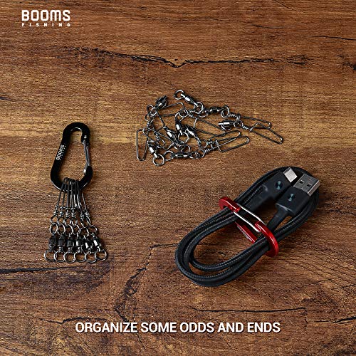 Booms Fishing Cc1 Multi-Use Carabiner Clip, 6 Pack Small Caribeener Clips, Mini Keychain Caribeaner Clip 2 Inch, Aluminum D Ring Carabiners, Assorted Colors #TOP2
