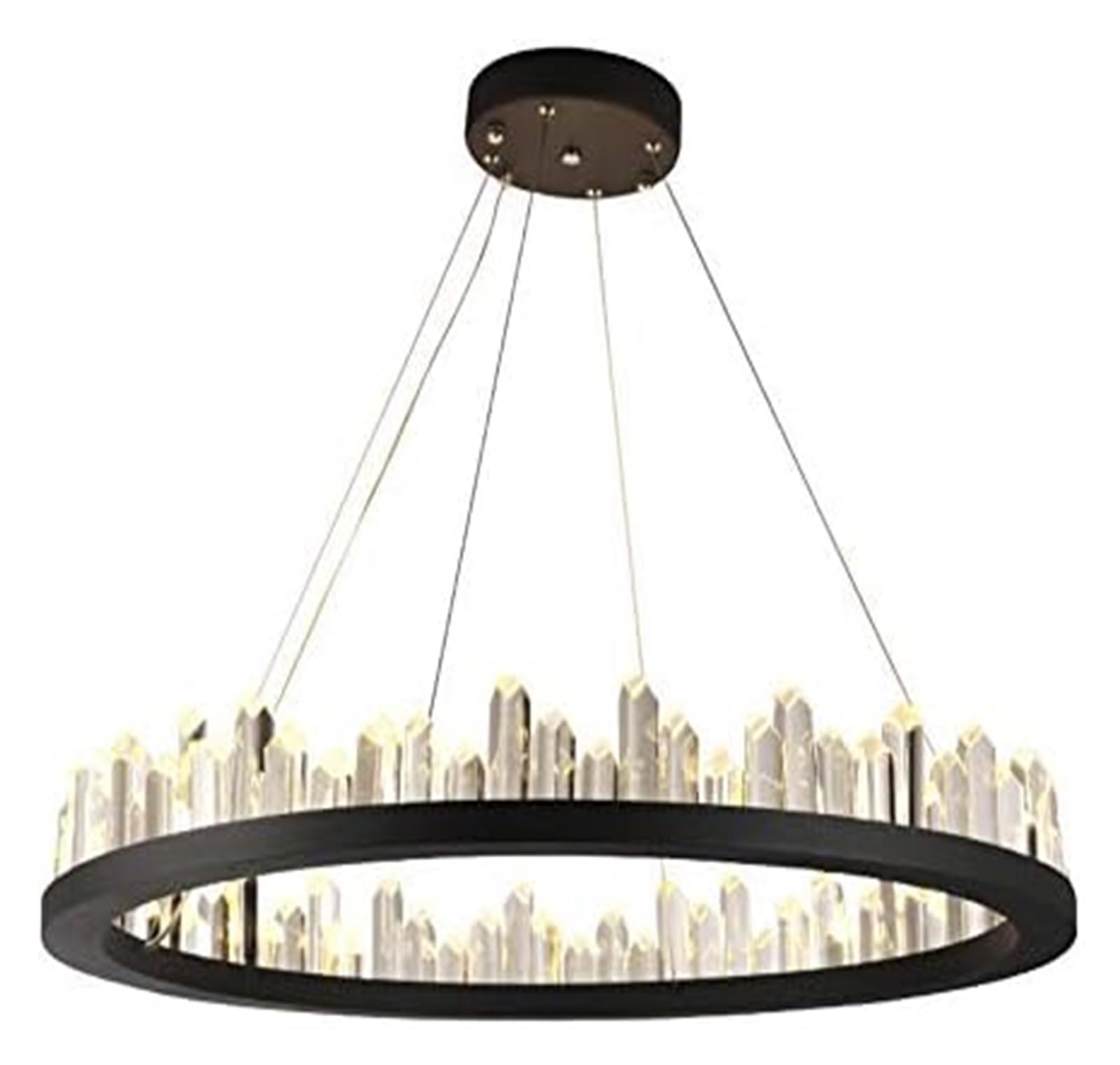KXEcoLife Chandelier Modren Clear LED K9 Crystal Ceiling Light Fixture Pendant Lamp for Dining Room Bedroom Livingroom,Diam400mm-Diam800mm(Diam400mm)