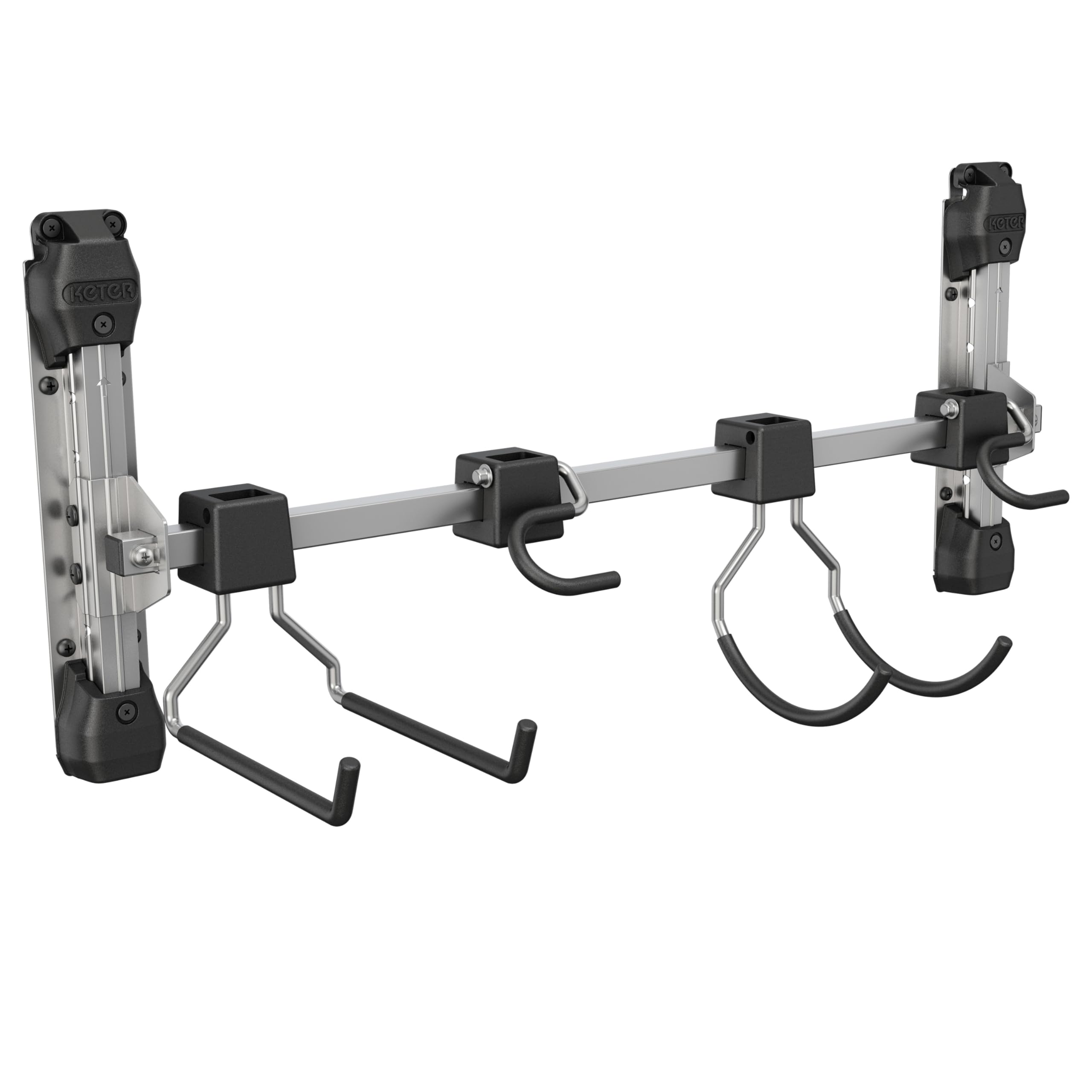 Keter Appendi Attrezzi in Metallo, Compatibile con Casette da Giardino Keter, 4 Ganci con Capacità di Carico Totale Fino a 36 Kg, 74x31H cm