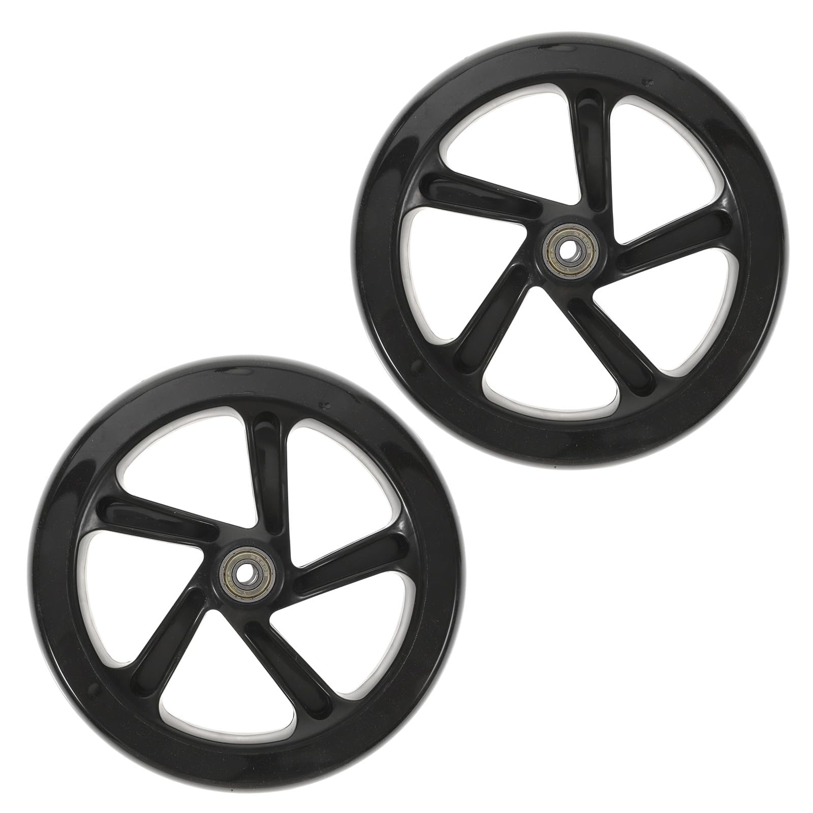 TOYANDONA Ruedas de Patinete Acrobático de PU Alta Elasticidad 180 MM Negras Rodamientos 2 Piezas para Repuesto en Scooter Eléctrico y Accesorios Deportivos