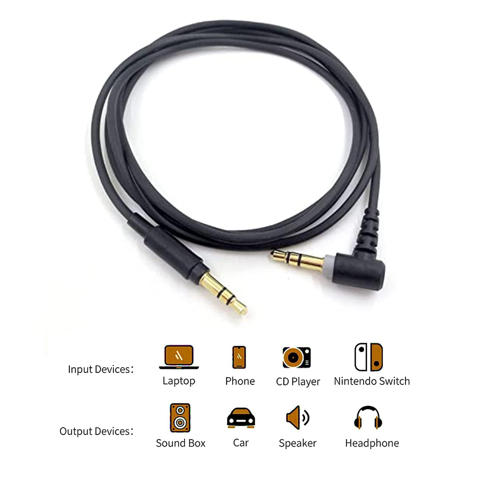 Câble Audio GEEKRIA QuickFit Pour Casque Sony WH-1000XM4/XM5, WI-1000XM2 - Longueur 0.3m à 2m