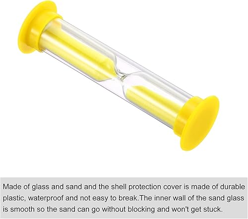 Miniatura 8 de PATIKIL Temporizador de arena de 2 minutos, 6 piezas de reloj de arena pequeño con cubierta de plástico, vidrio de arena de cuenta regresiva para