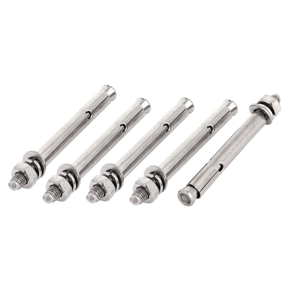 Uxcell Silver Sourcingmap M6x70mm Hex Nut Stainless Steel Sleeve Anchor Expansion Bolts 5 Pcs