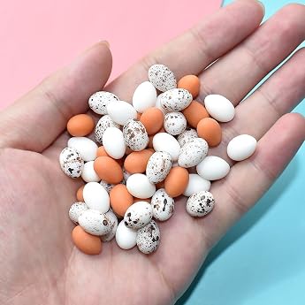Pack of 60 Mini Easter Eggs Small Colourful Easter Eggs Interesting Mini Easter Decoration Eggs Miniature Easter Egg for Easter Party Egg Basket Filling DIY Decoration E