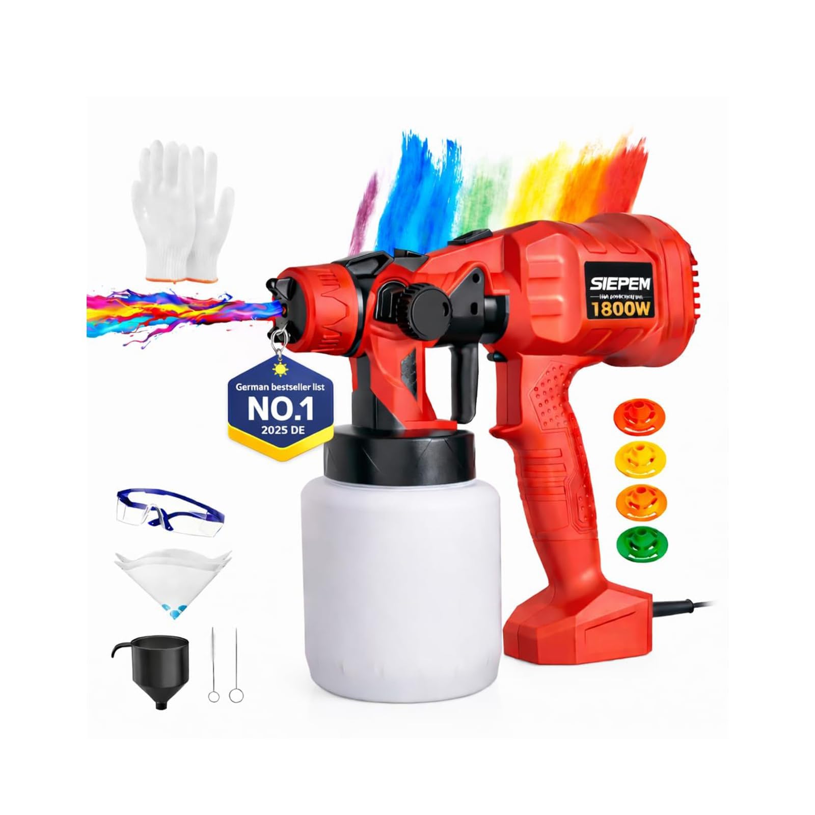 LOZLTX Pro Paint Sprayer【3s Clean-0 Clogs】【38000RPM Highest Efficiency】Paint Sprayer for Walls and Ceilingswith Multi-Purpose Nozzle for Any Surface, DIY Projects Pray Gun