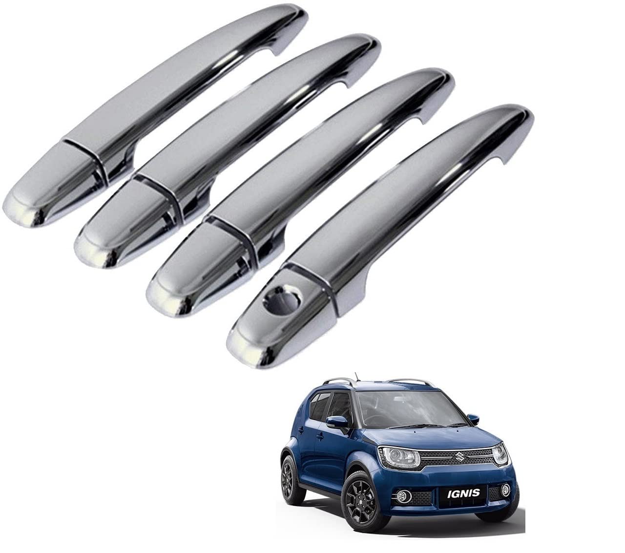 AUTOADDICT Auto Addict Car Chrome Handles Door Latch Cover for Maruti Suzuki Ignis