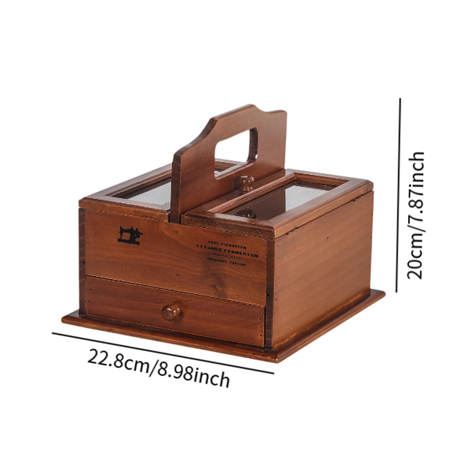 Caja de Costura de Madera, Caja de Almacenamiento para Manualidades, Carrete de Hilo de Coser,