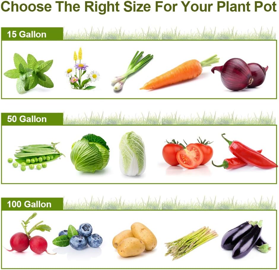 2-Pack 100 Gallon Grow Bag, Heavy Duty Thickened Fabric Pots Round Raised Garden Bed Planter for Planting Herb Flower Vegetable Potato Plants (50" D x 12" H)