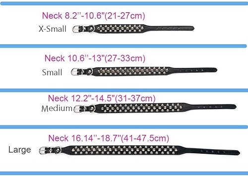 Miniatura 9 de Pimaodog Collar de perro con tachuelas, ajustable de cuero suave para cachorros para perros pequeños y medianos, bulldog pitbull, mastín caniche y