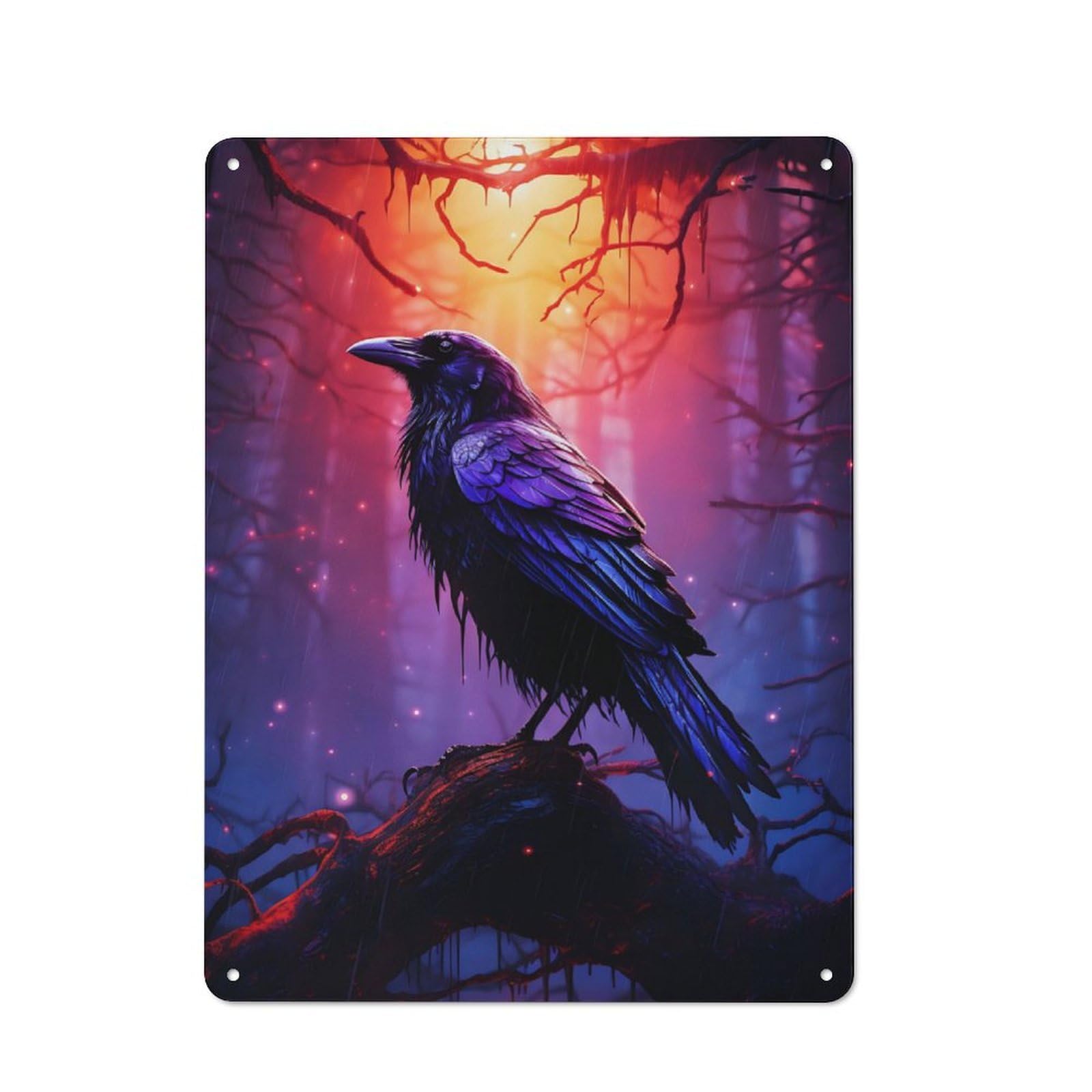 Everyday Epic Raven Metal Gift Sign 40x30cm, Room Wall Plaque for Home, Shop, Pub Or Studio Wall
