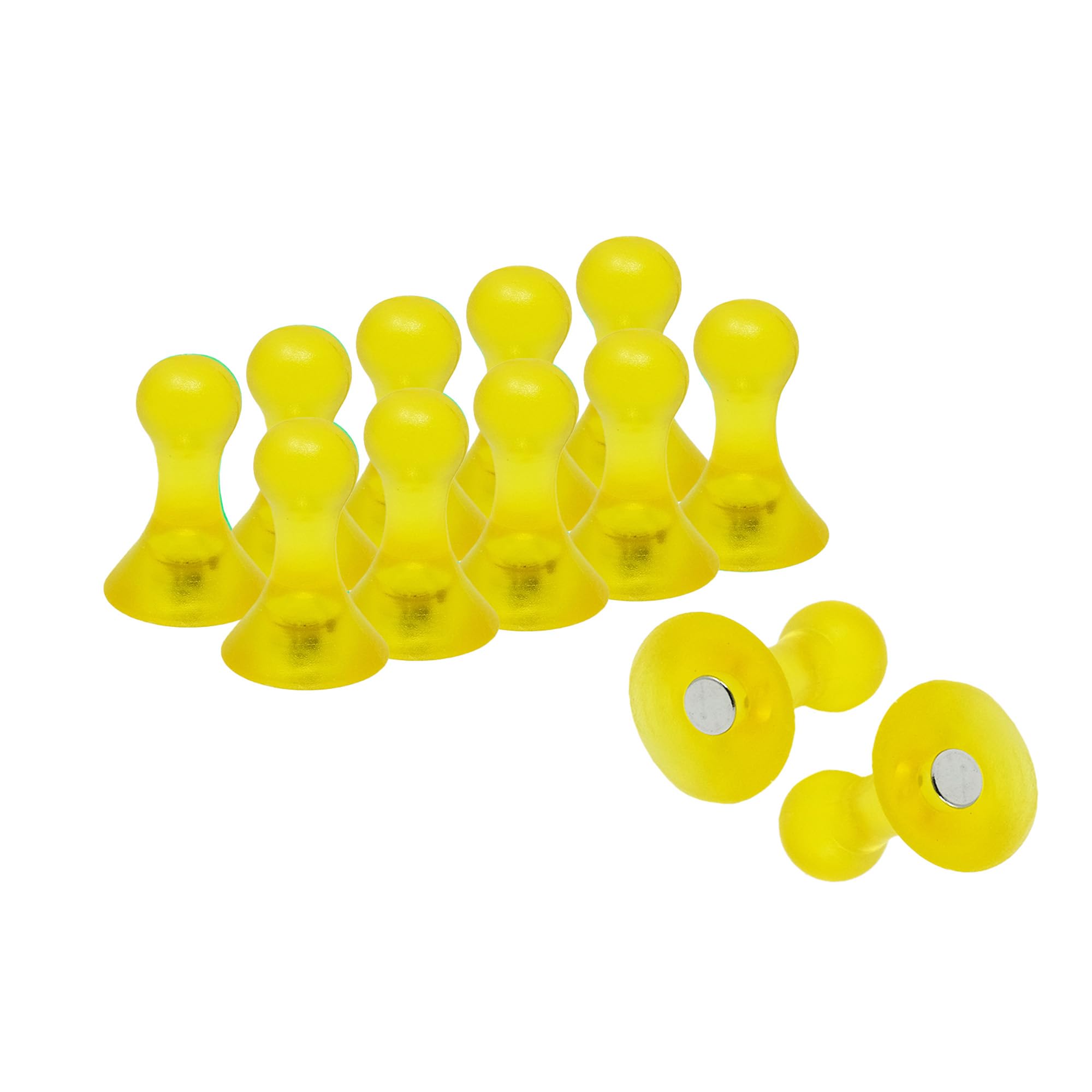 Large Yellow Skittle Magnets for Fridge, Whiteboard, Noticeboard, Filing Cabinet - Pack of 6